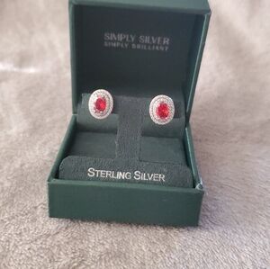 Red and Silver Earrings